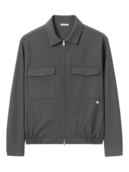  Greyed Flap Pocket Zip Jacket 