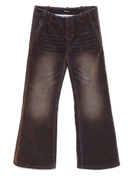  Ground Zero Cotton Flared Trousers - Brown 