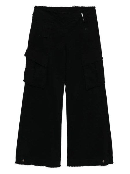  Ground Zero Frayed Cargo Trousers - Black 