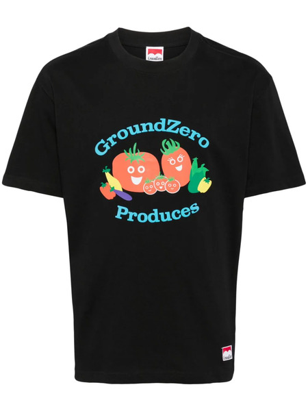  Ground Zero Graphic-print Cotton T-shirt - Black 