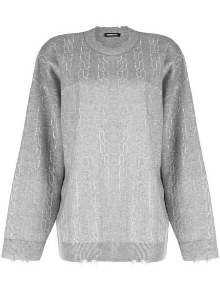  Ground Zero Graphic-print Distressed-finish Jumper - Grey 