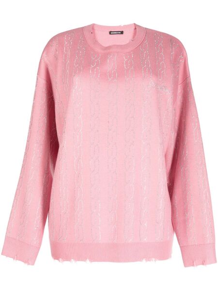 Ground Zero Graphic-print Distressed-finish Jumper - Pink 