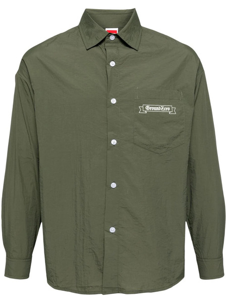  Ground Zero Logo Long-sleeve Shirt - Green 