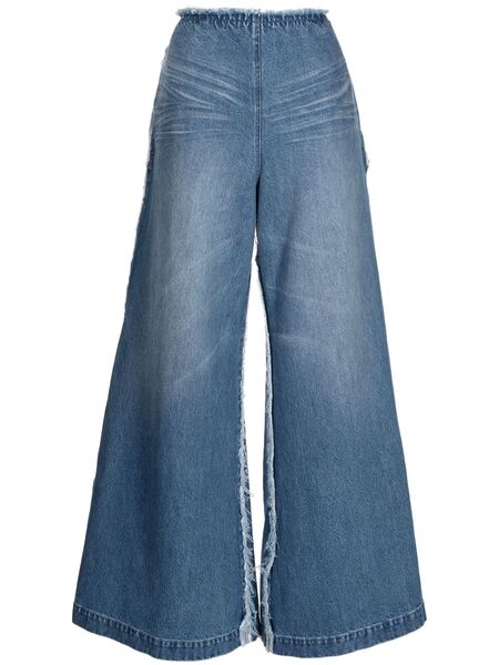  Ground Zero Logo-patch Cotton Flared Jeans - Blue 