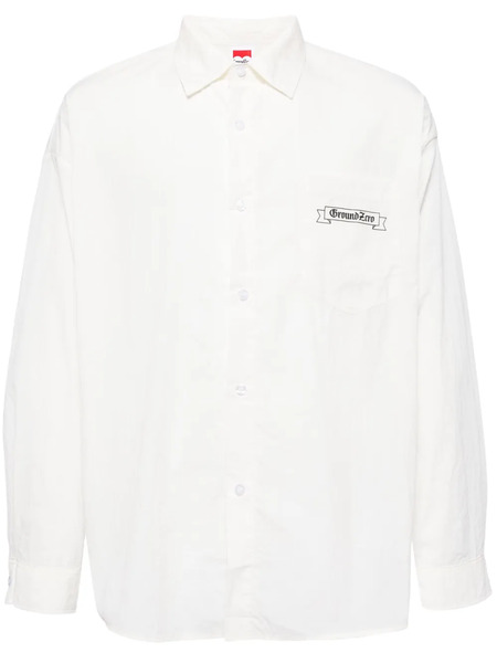  Ground Zero Logo-print Long-sleeve Shirt - White 