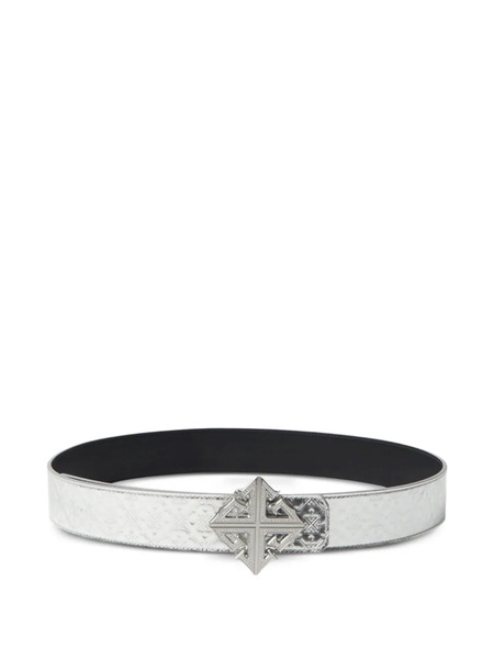  Guapi Crystal-encrusted Cross Buckle Belt - Silver 