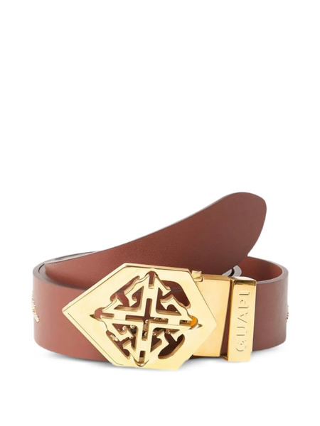  Guapi Gold Emblem Leopard-print Belt - Brown 