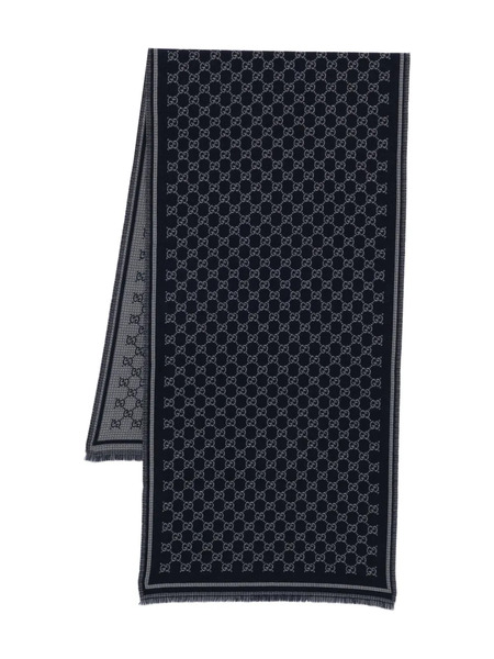  Gucci All-over Pattern Wool Scarf - Blue 