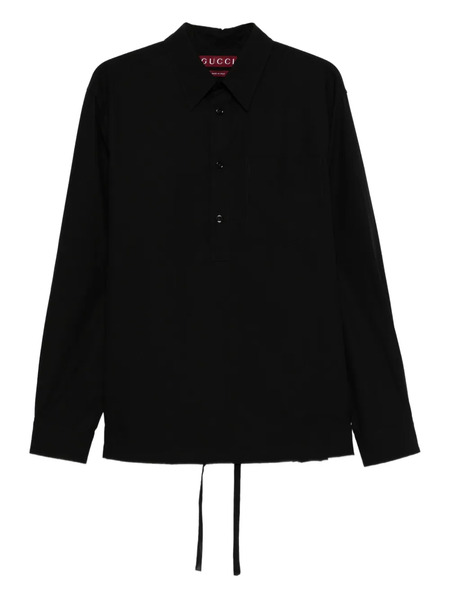  Gucci Button-fastening Drawstring Shirt - Black 