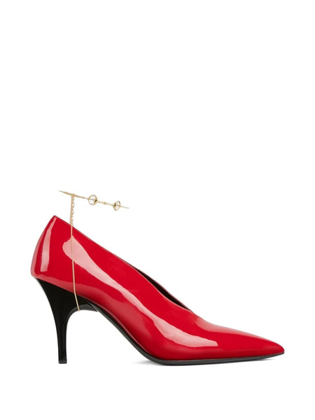 Gucci Chain Pointed-toe Pumps - Red 
