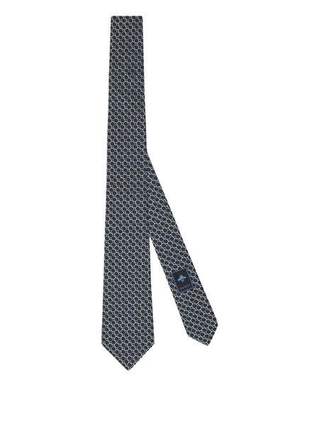  Gucci Circle-pattern Silk Tie - Blue 