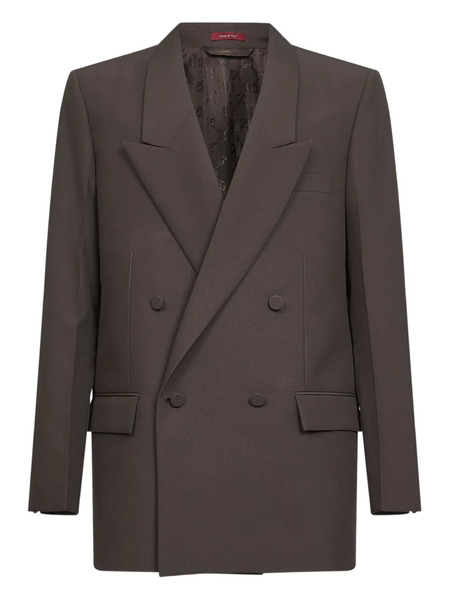  Gucci Double-breasted Peak-lapels Blazer - Brown 
