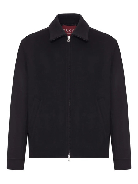  Gucci Double-slider Zip Wool Jacket - Black 