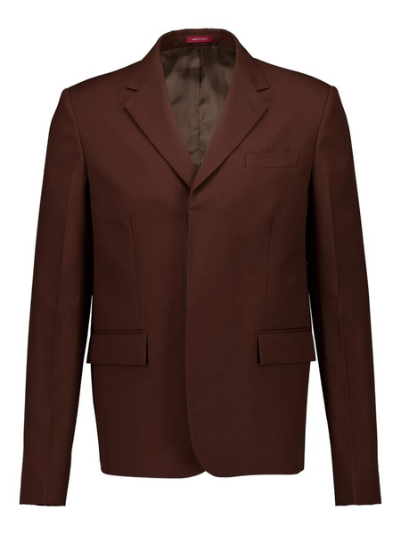  Gucci Embossed Sleeve Wool Blazer - Chocolate 