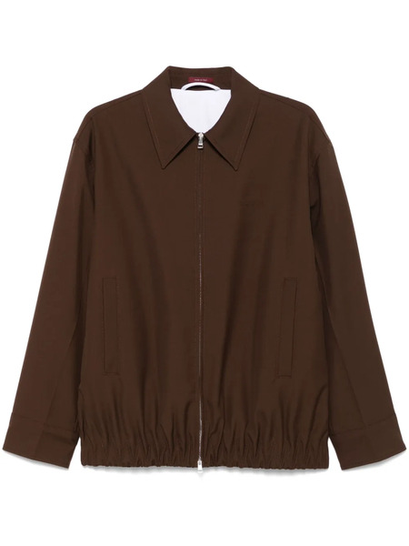  Gucci Embossed Wool Jacket - Brown 