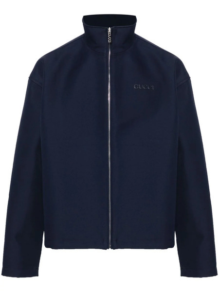  Gucci Embroidered-logo Jacket - Blue 