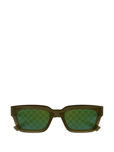  Gucci Eyewear Monogram Square-frame Sunglasses - Green 