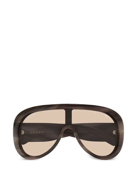  Gucci Eyewear Oversized Pilot Sunglasses - Brown 