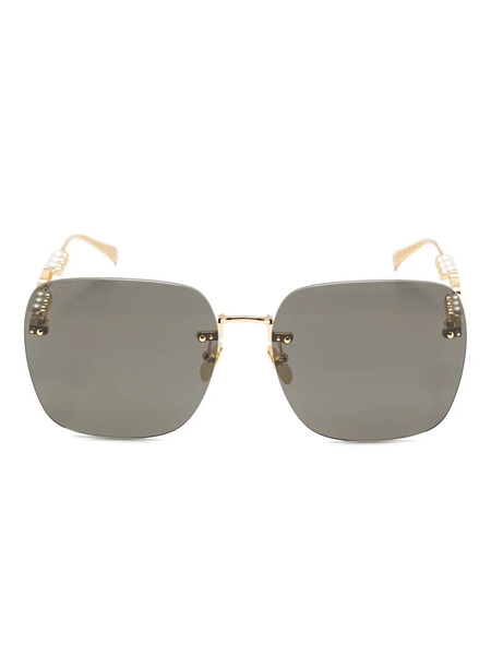  Gucci Eyewear Rectangle-frame Sunglass - Gold 