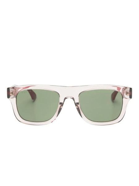  Gucci Eyewear Stripe Rectangle-frame Sunglasses - Grey 