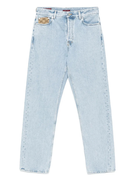  Gucci Gg Canvas Insert Jeans - Blue 