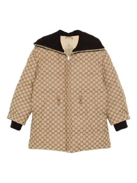  Gucci Gg Canvas Puffer Jacket - Neutrals 
