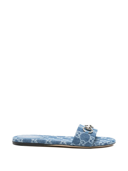  Gucci Gg Flat Sandals - Blue 