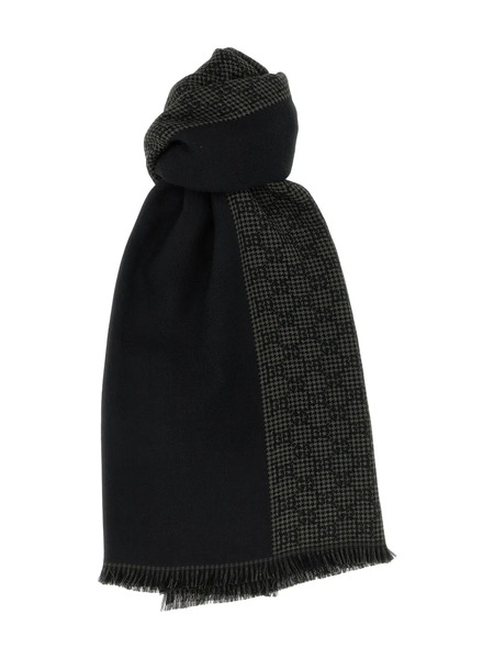  Gucci Gg Jacquard Fringed Scarf - Black 