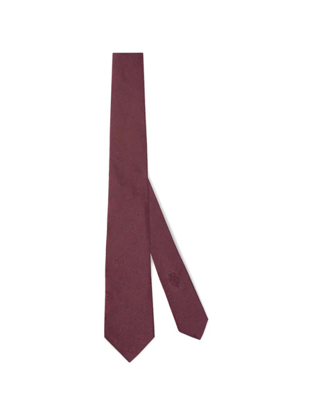  Gucci Gg Jacquard Tie - Red 