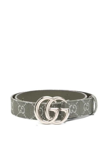  Gucci Gg Monogram Canvas Belt - Green 