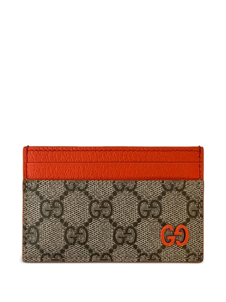  Gucci Gg-monogram Card Case - Brown 