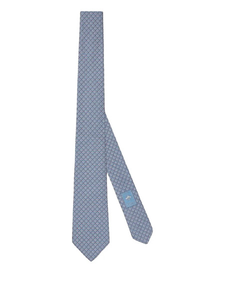  Gucci Gg Monogram Silk Tie - Blue 