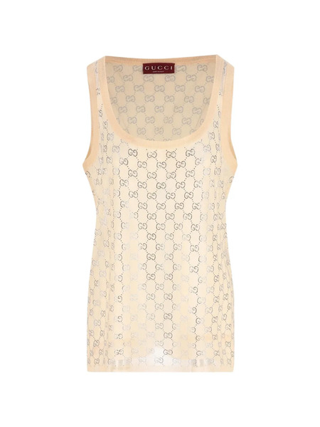  Gucci Gg-pattern Tank Top - Pink 