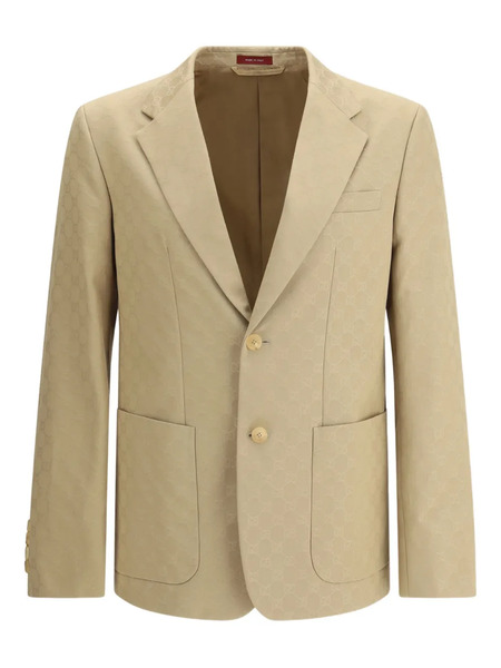  Gucci Gg Supreme-pattern Blazer - Neutrals 