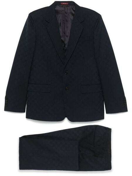  Gucci Gg Wool Jacquard Suit - Blue 