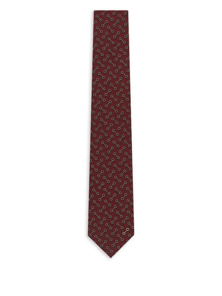  Gucci Horsebit-pattern Tie - Brown 