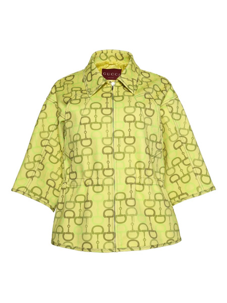  Gucci Horsebit-print Jacket - Green 
