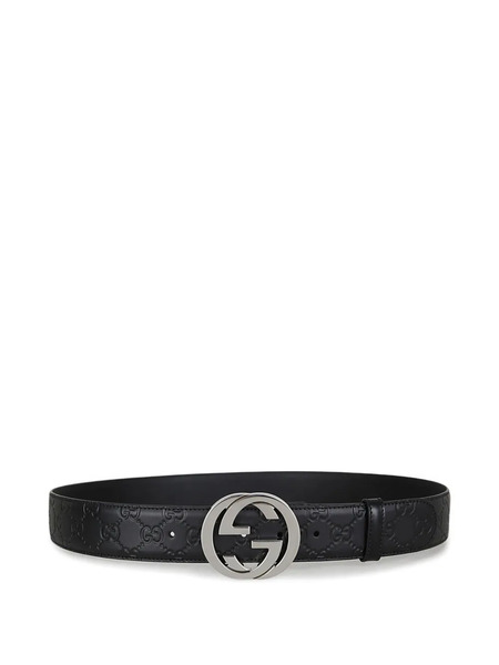  Gucci Interlocking G Buckle Belt - Black 
