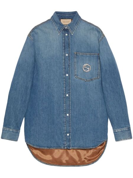  Gucci Interlocking G Denim Jacket - Blue 