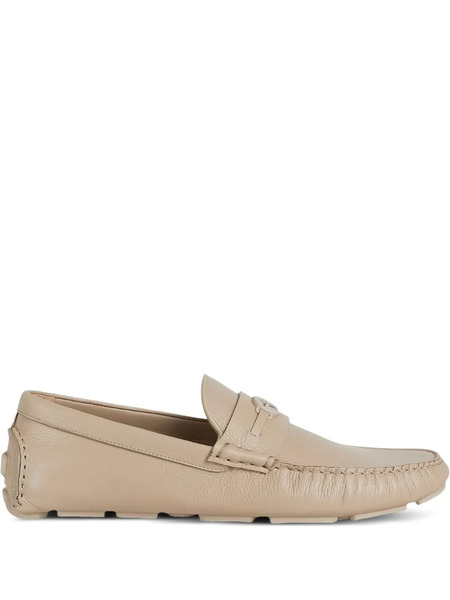  Gucci Interlocking G-logo Leather Loafers - Neutrals 
