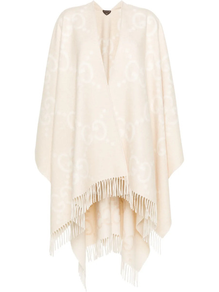  Gucci Jumbo-gg Cashmere Cape - Neutrals 