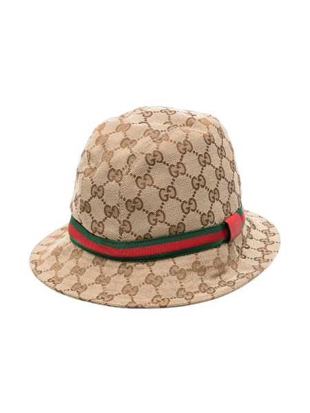  Gucci Kids Gg-canvas Fedora Hat - Neutrals 