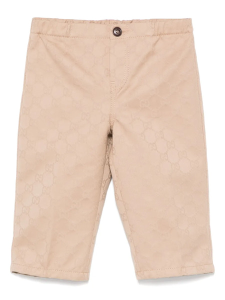  Gucci Kids Gg Cotton Trousers - Brown 