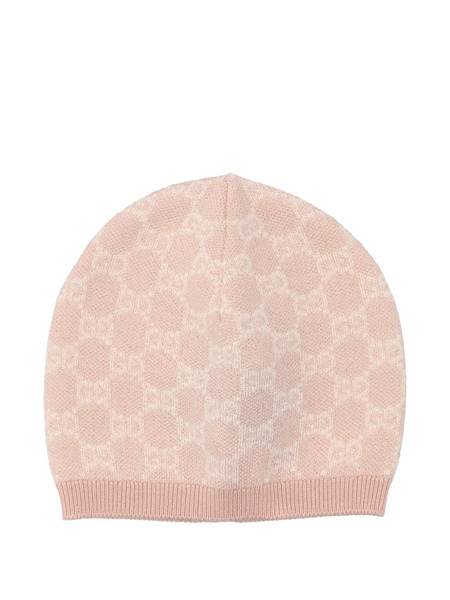  Gucci Kids Gg Pattern Beanie - Pink 