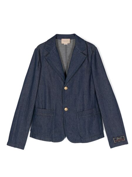  Gucci Kids Logo-patch Blazer - Blue 