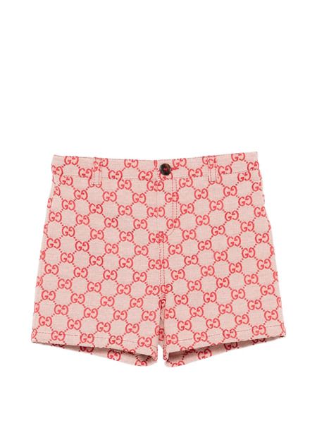  Gucci Kids Logo Pattern Shorts - Red 