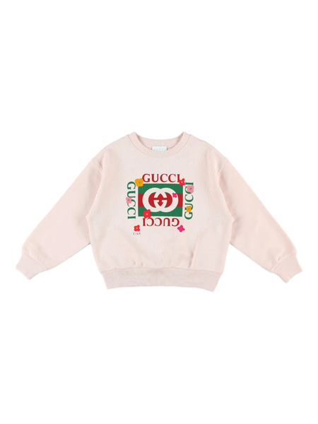  Gucci Kids Logo-print Cotton Sweatshirt - Pink 