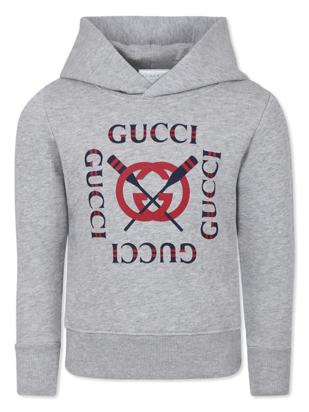  Gucci Kids Logo-print Hoodie - Grey 