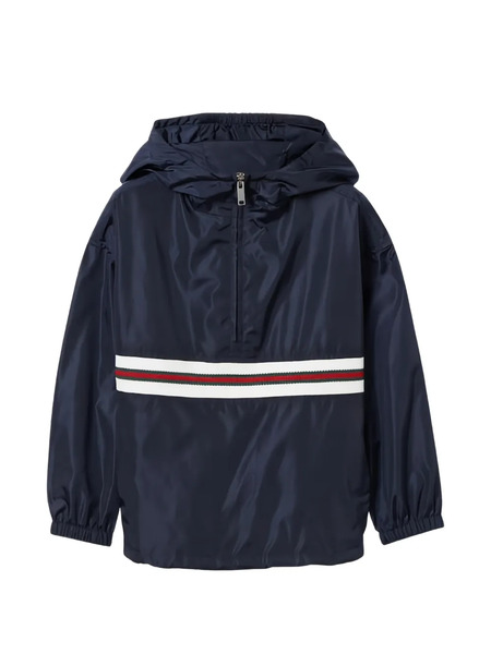  Gucci Kids Striped Hooded Jacket - Blue 