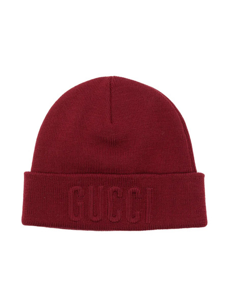  Gucci Kids Wool Beanie - Red 